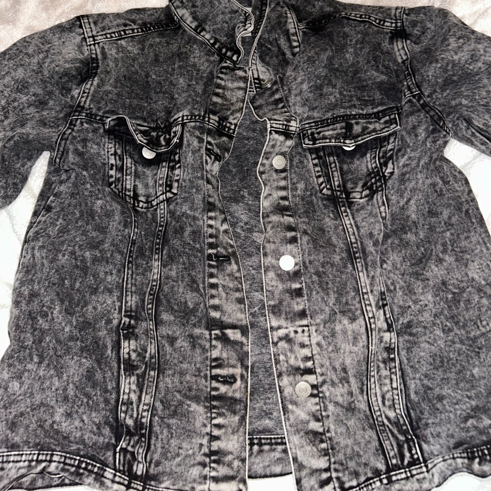refuge Washed Black Denim Jacket
